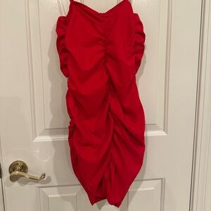 Zara Vibrant Red Spaghetti Strap Dress